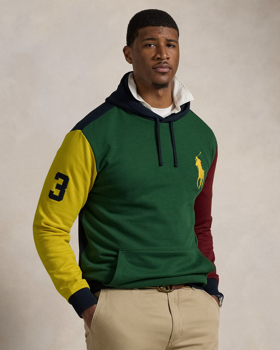 Ralph Lauren Big Pony Color-Blocked Fleece Hoodie