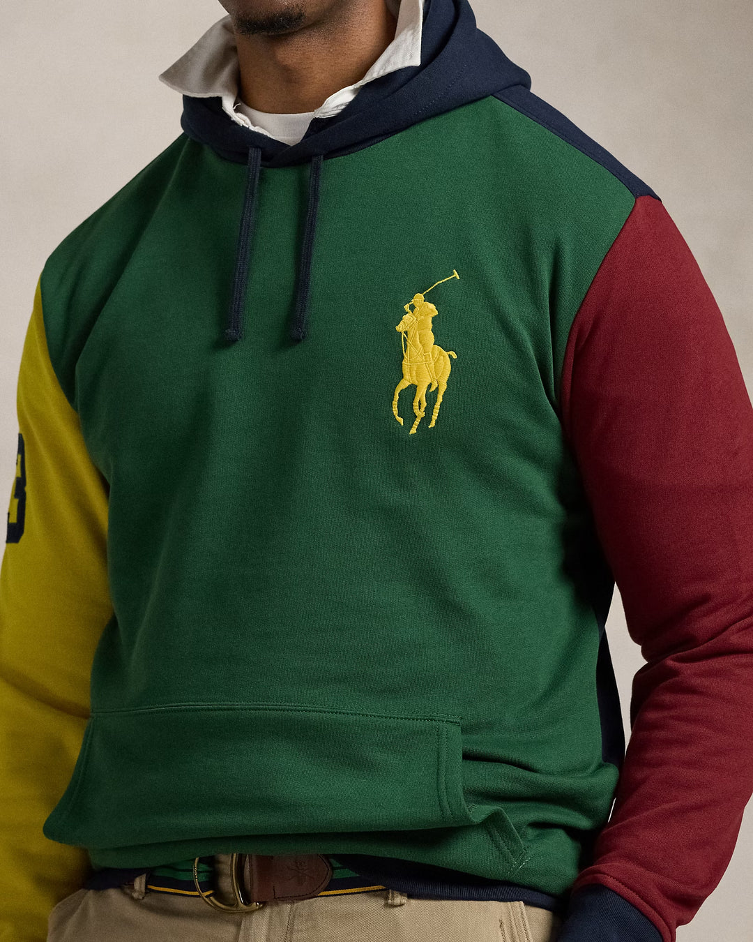 Ralph Lauren Big Pony Color-Blocked Fleece Hoodie