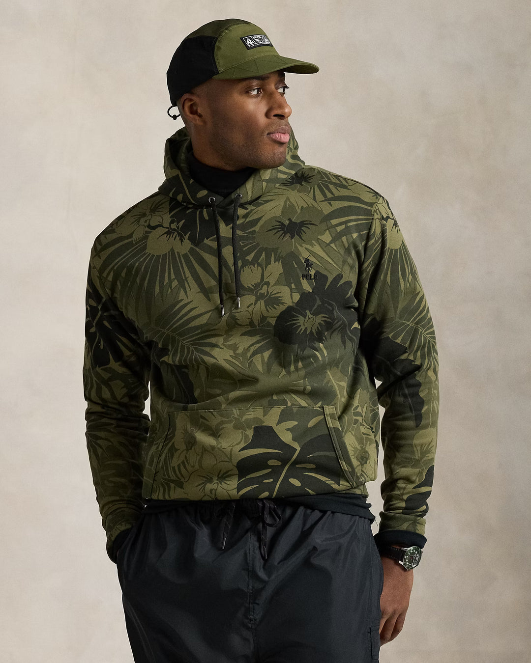 Ralph Lauren Palm-Camo Double-Knit Hoodie