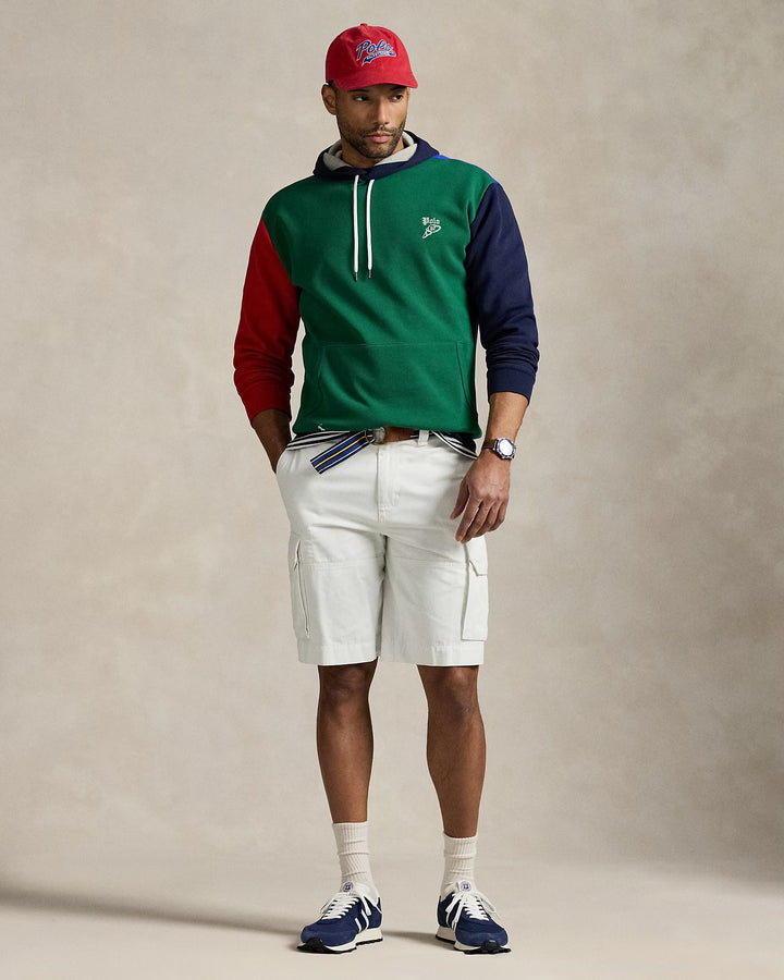 Ralph Lauren Color-Blocked Double-Knit Mesh Hoodie