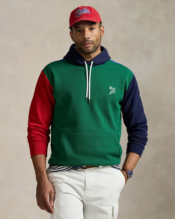 Ralph Lauren Color-Blocked Double-Knit Mesh Hoodie
