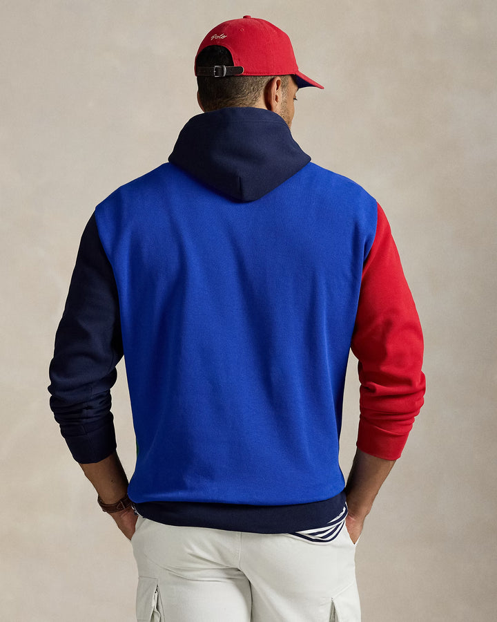 Ralph Lauren Color-Blocked Double-Knit Mesh Hoodie