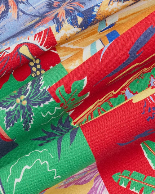 Ralph Lauren Patchwork-Print Oxford Camp Shirt