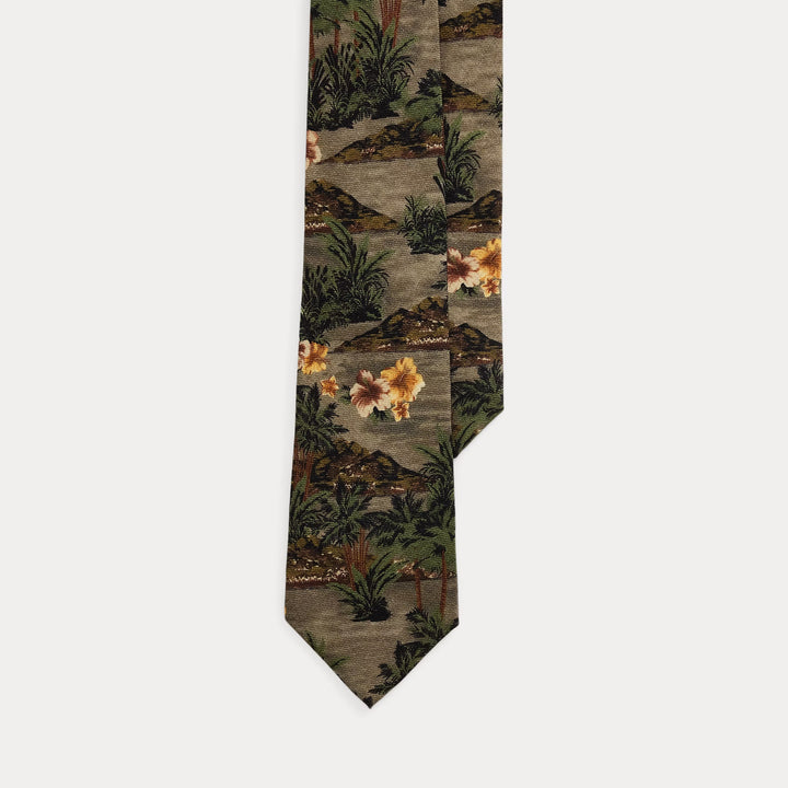Ralph Lauren Island-Print Wool Tie