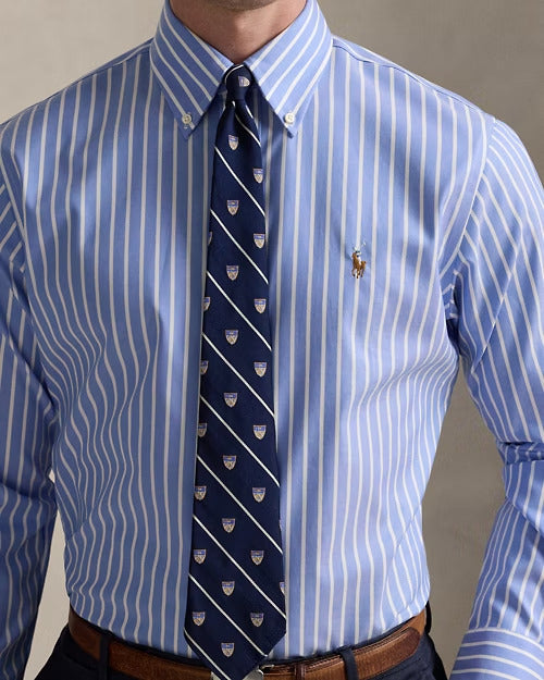 Ralph Lauren Custom Fit Striped Pinpoint Oxford Shirt