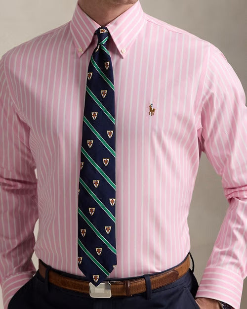 Ralph Lauren Custom Fit Striped Pinpoint Oxford Shirt