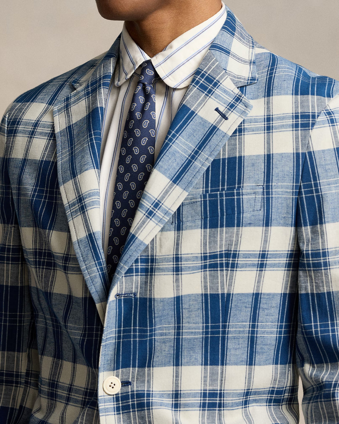 Ralph Lauren Polo Soft Tailored Plaid Suit Jacket