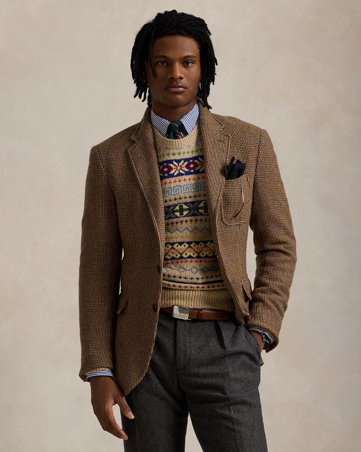 Ralph Lauren Polo Tailored Plaid Tick-Weave Jacket