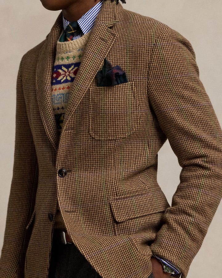 Ralph Lauren Polo Tailored Plaid Tick-Weave Jacket