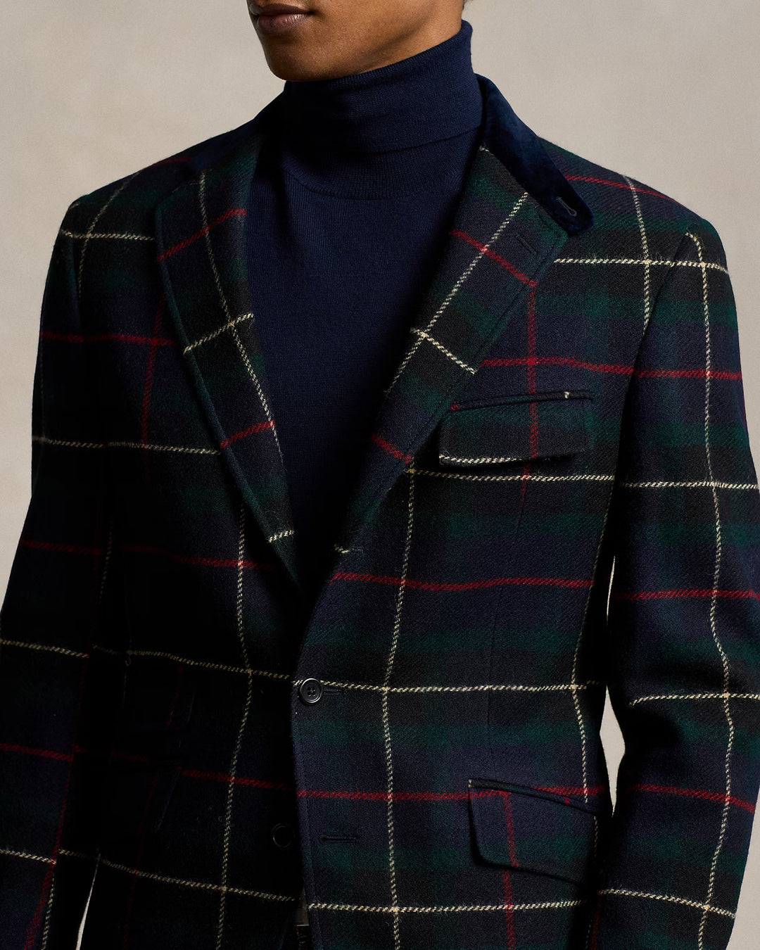 Ralph Lauren Polo Tailored Plaid Wool Suit Jacket