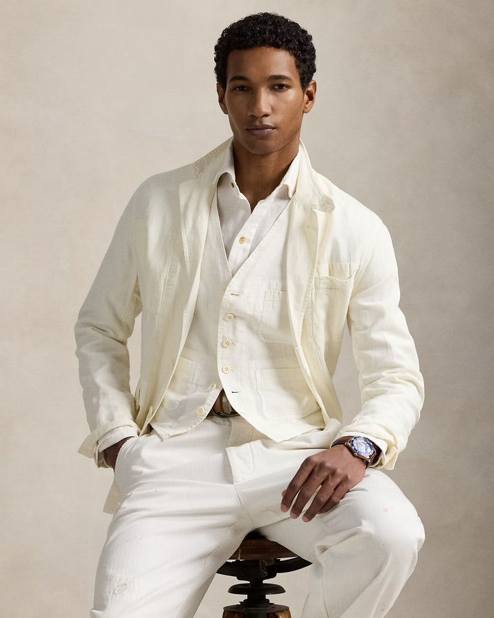 Ralph Lauren Slub Cotton-Linen Twill Vest