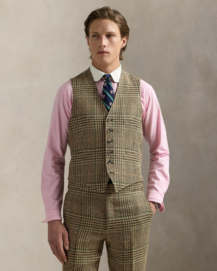 Ralph Lauren Glen Plaid Linen-Blend Vest