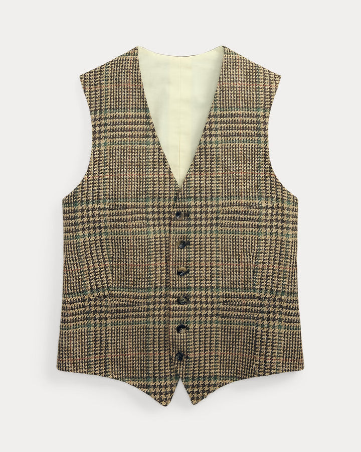 Ralph Lauren Glen Plaid Linen-Blend Vest