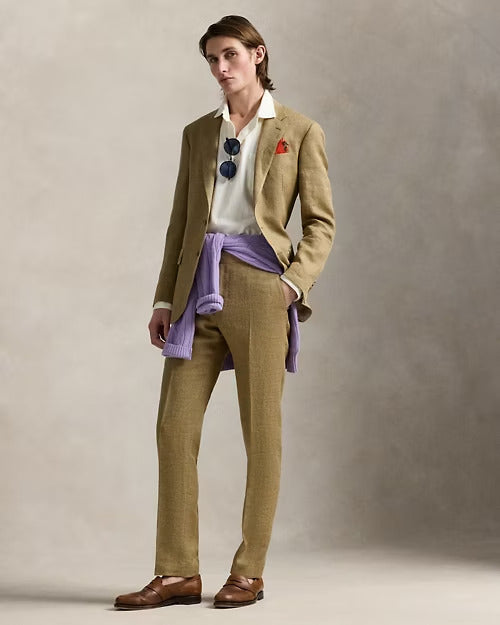Ralph Lauren Linen-Silk Suit Trouser