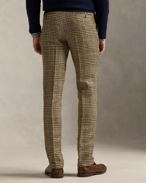 Ralph Lauren Glen Plaid Linen-Silk Suit Trouser