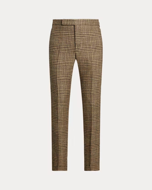 Ralph Lauren Glen Plaid Linen-Silk Suit Trouser