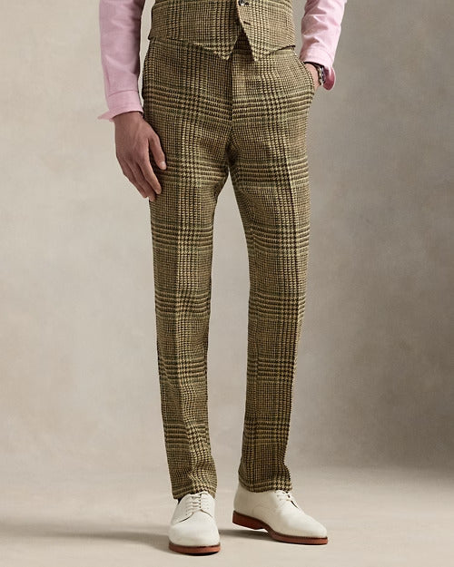 Ralph Lauren Glen Plaid Linen-Blend Suit Trouser