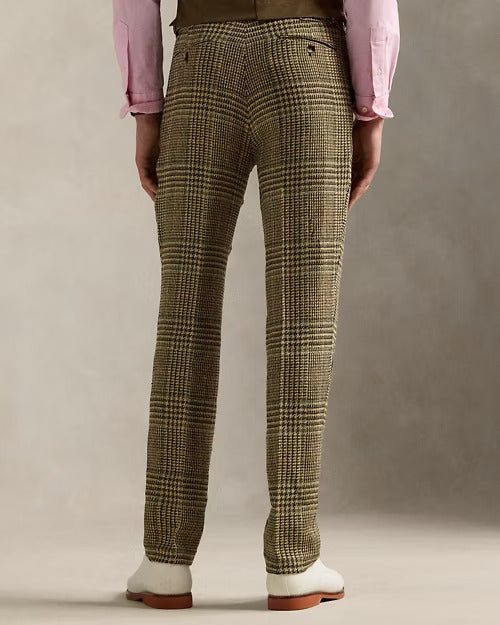 Ralph Lauren Glen Plaid Linen-Blend Suit Trouser