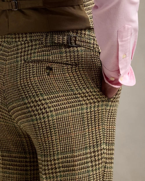 Ralph Lauren Glen Plaid Linen-Blend Suit Trouser