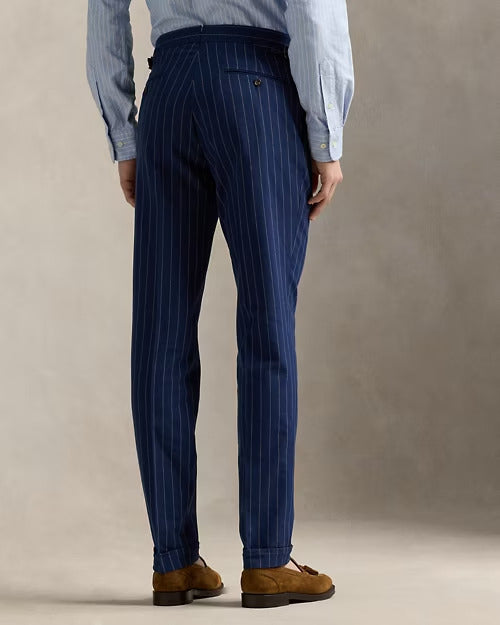 Ralph Lauren Pleated Rope-Stripe Suit Trouser