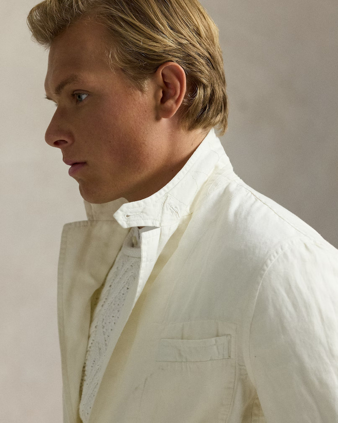 Ralph Lauren Tailored Slub Cotton-Linen Suit Jacket