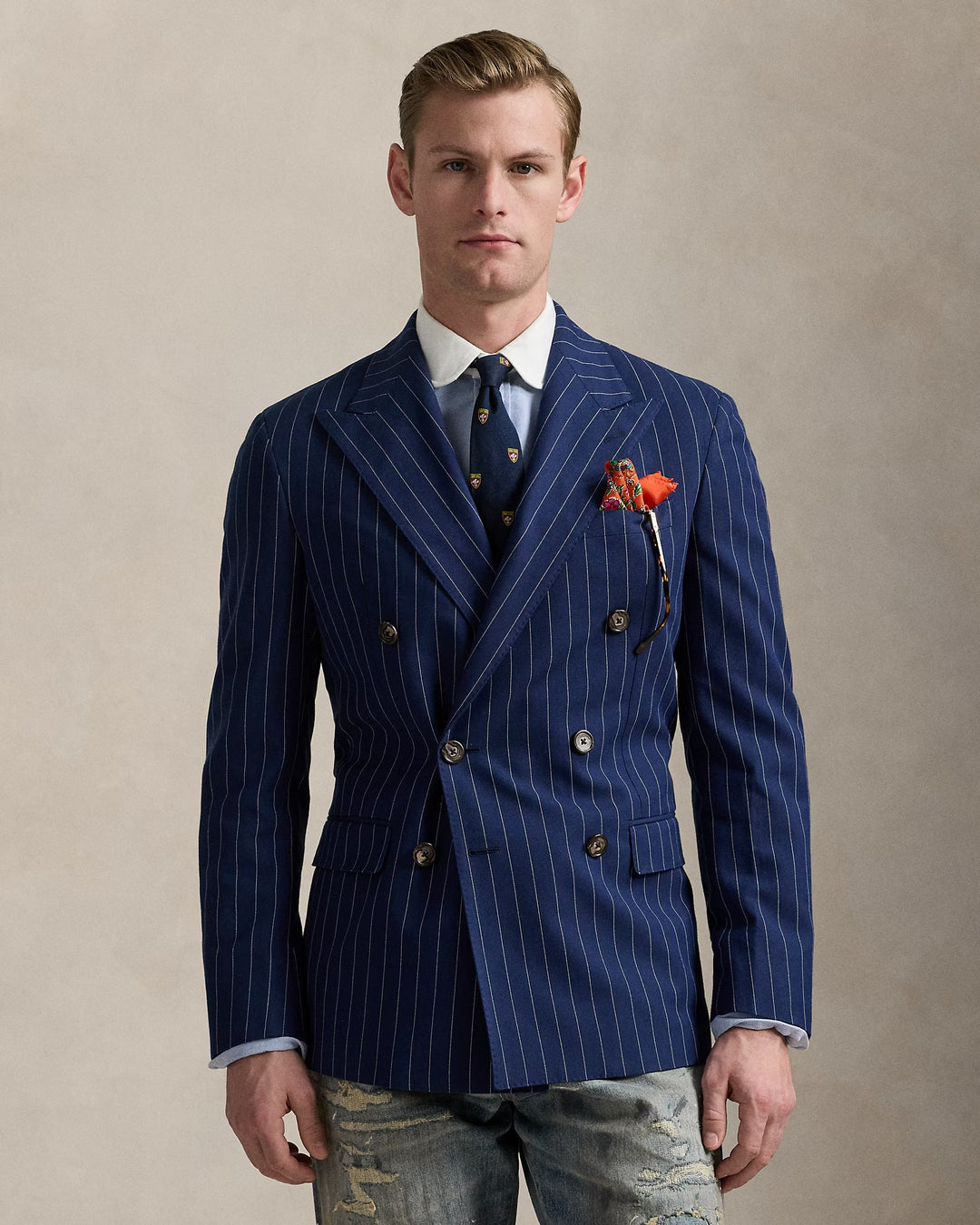 Ralph Lauren Polo Tailored Rope-Stripe Suit Jacket