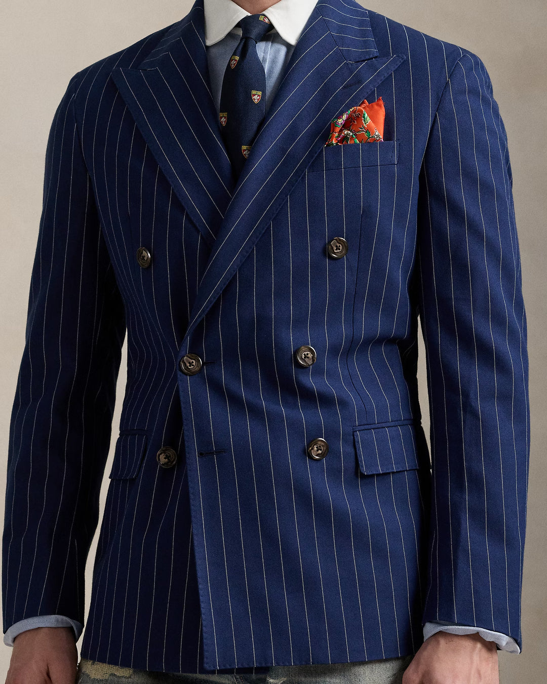 Ralph Lauren Polo Tailored Rope-Stripe Suit Jacket
