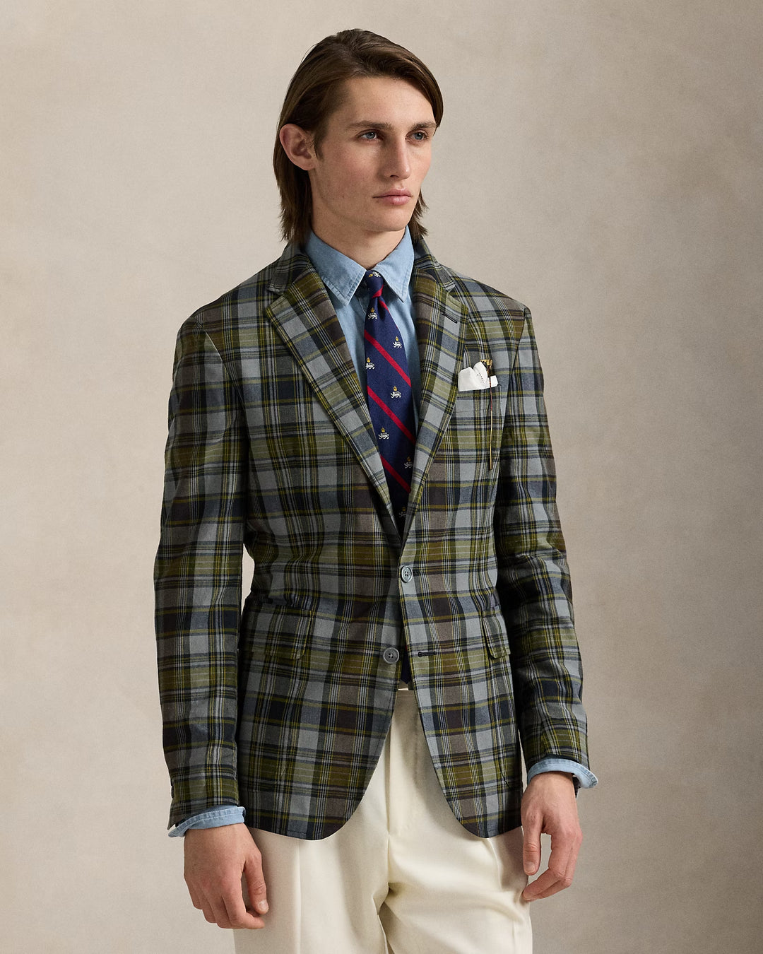 Ralph Lauren Polo Soft Modern Plaid Cotton Sport Coat