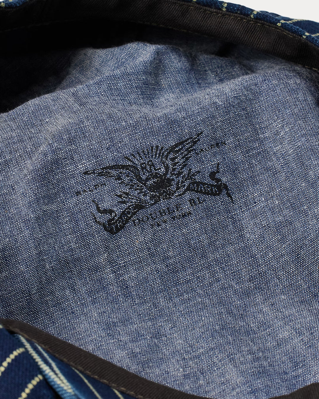 Ralph Lauren Indigo Dot-Stripe Twill Newsboy Cap