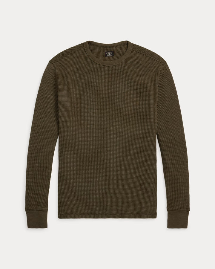 Ralph Lauren Garment-Dyed Waffle-Knit Crewneck