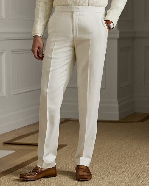 Ralph Lauren Gregory Hand-Tailored Silk Suit Trouser