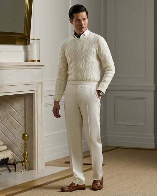 Ralph Lauren Gregory Hand-Tailored Silk Suit Trouser