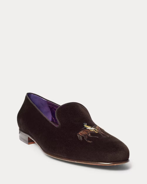 Ralph Lauren Alonzo Standing Horse Velvet Slipper