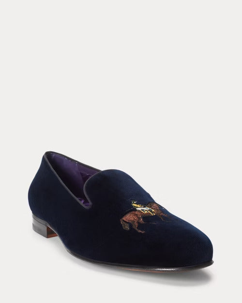 Ralph Lauren Alonzo Standing Horse Velvet Slipper