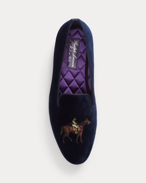 Ralph Lauren Alonzo Standing Horse Velvet Slipper