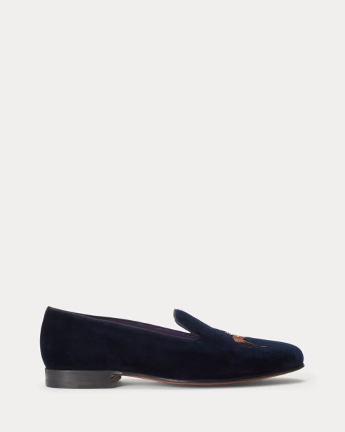 Ralph Lauren Alonzo Standing Horse Velvet Slipper