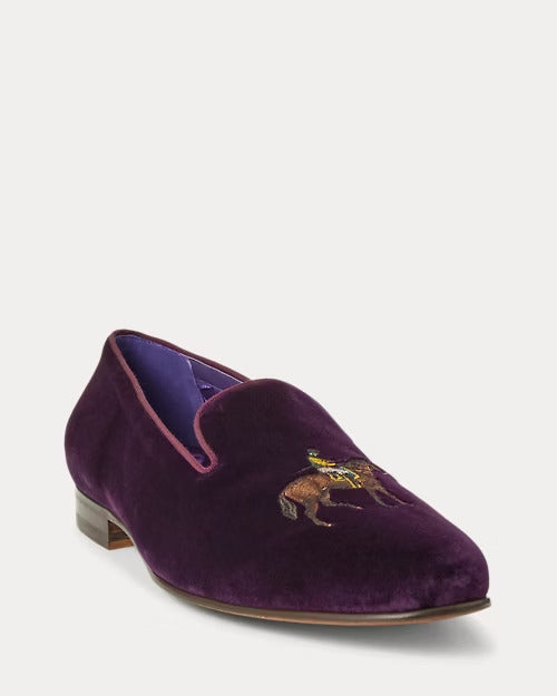 Ralph Lauren Alonzo Standing Horse Velvet Slipper