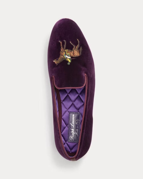 Ralph Lauren Alonzo Standing Horse Velvet Slipper