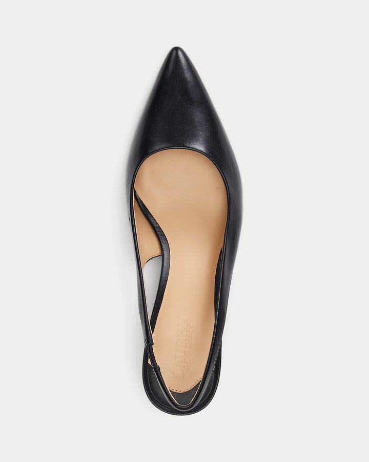 Ralph Lauren Lolah Burnished Leather Slingback Pump