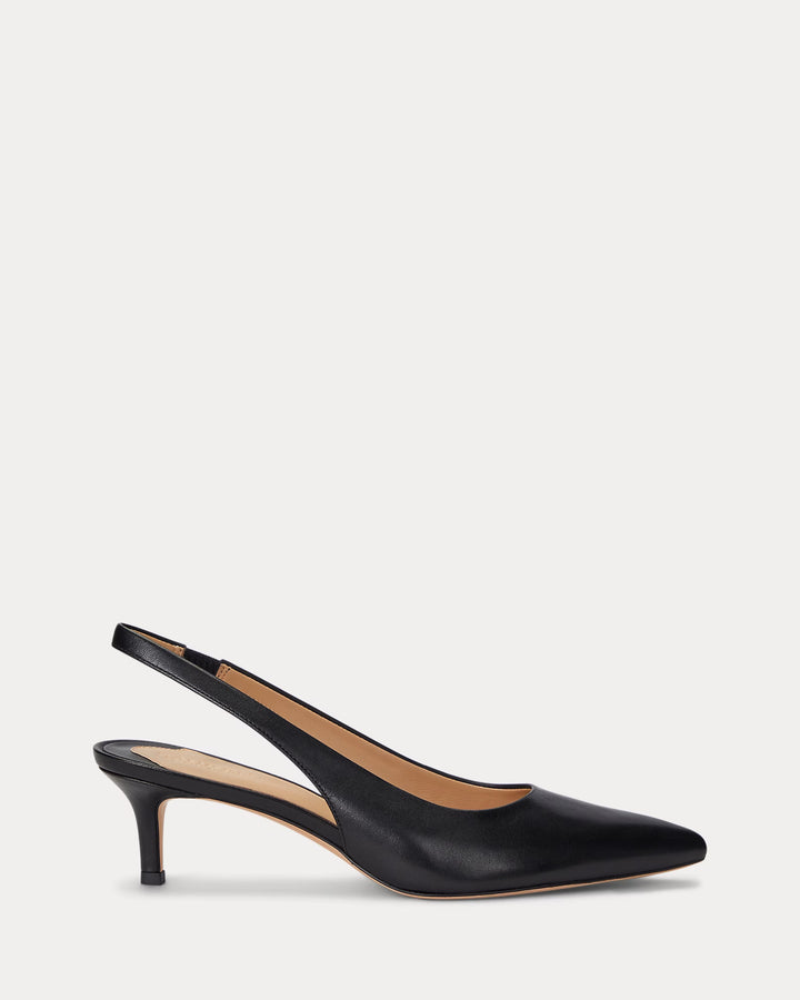 Ralph Lauren Lolah Burnished Leather Slingback Pump