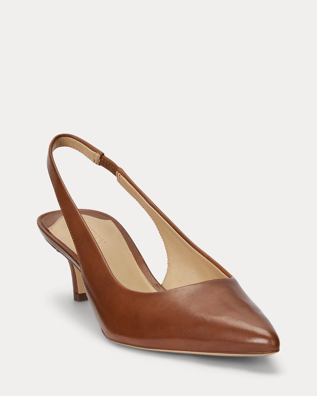 Ralph Lauren Lolah Burnished Leather Slingback Pump