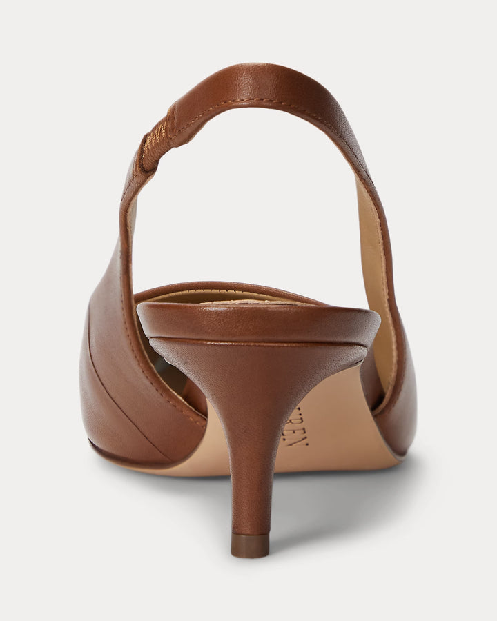 Ralph Lauren Lolah Burnished Leather Slingback Pump