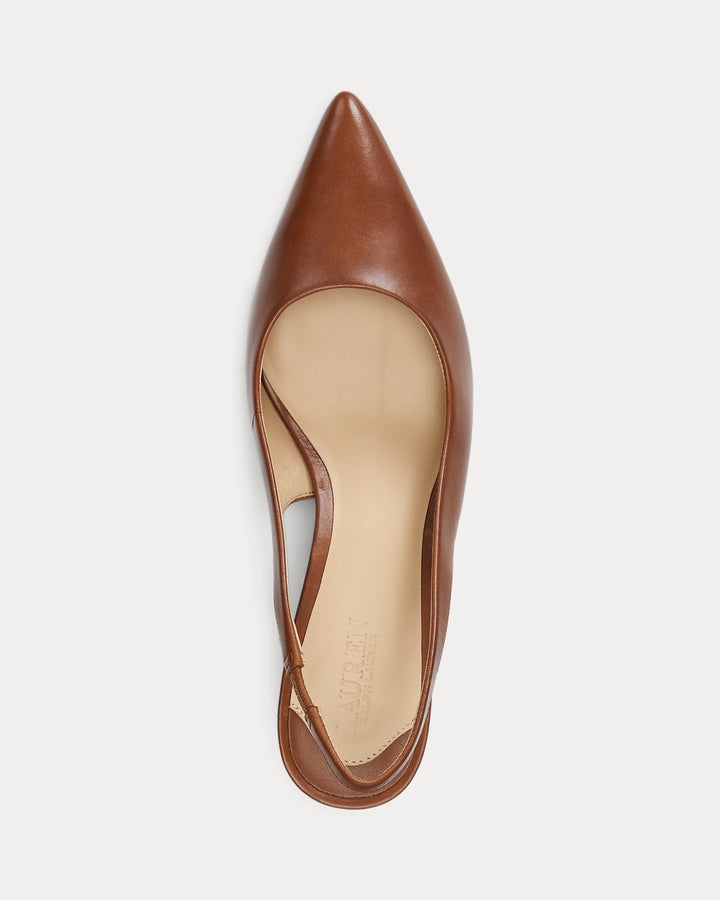 Ralph Lauren Lolah Burnished Leather Slingback Pump