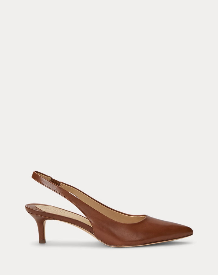 Ralph Lauren Lolah Burnished Leather Slingback Pump