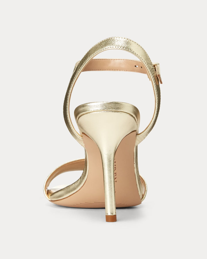 Ralph Lauren Gwen Metallic Leather Sandal
