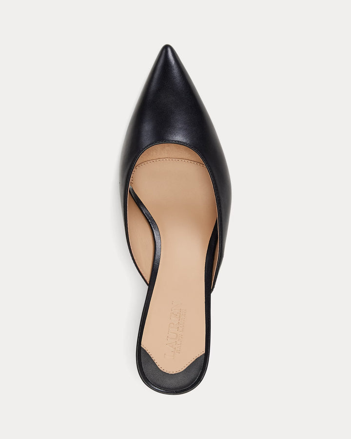 Ralph Lauren Adrienne Burnished Leather Mule Pump