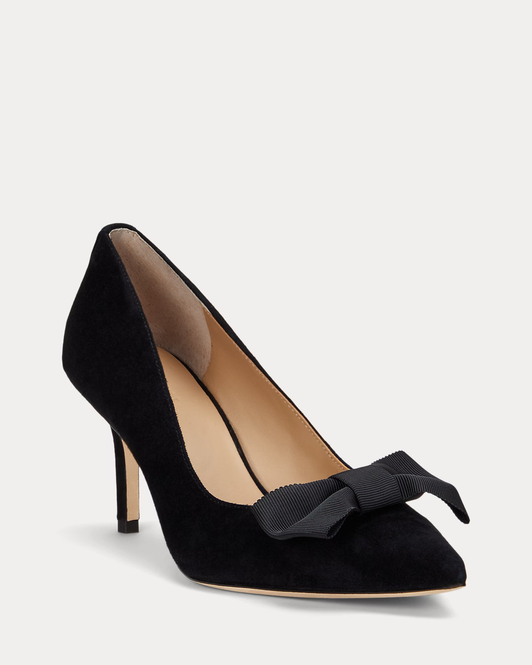 Ralph Lauren Lanette Bow-Trim Suede Pump