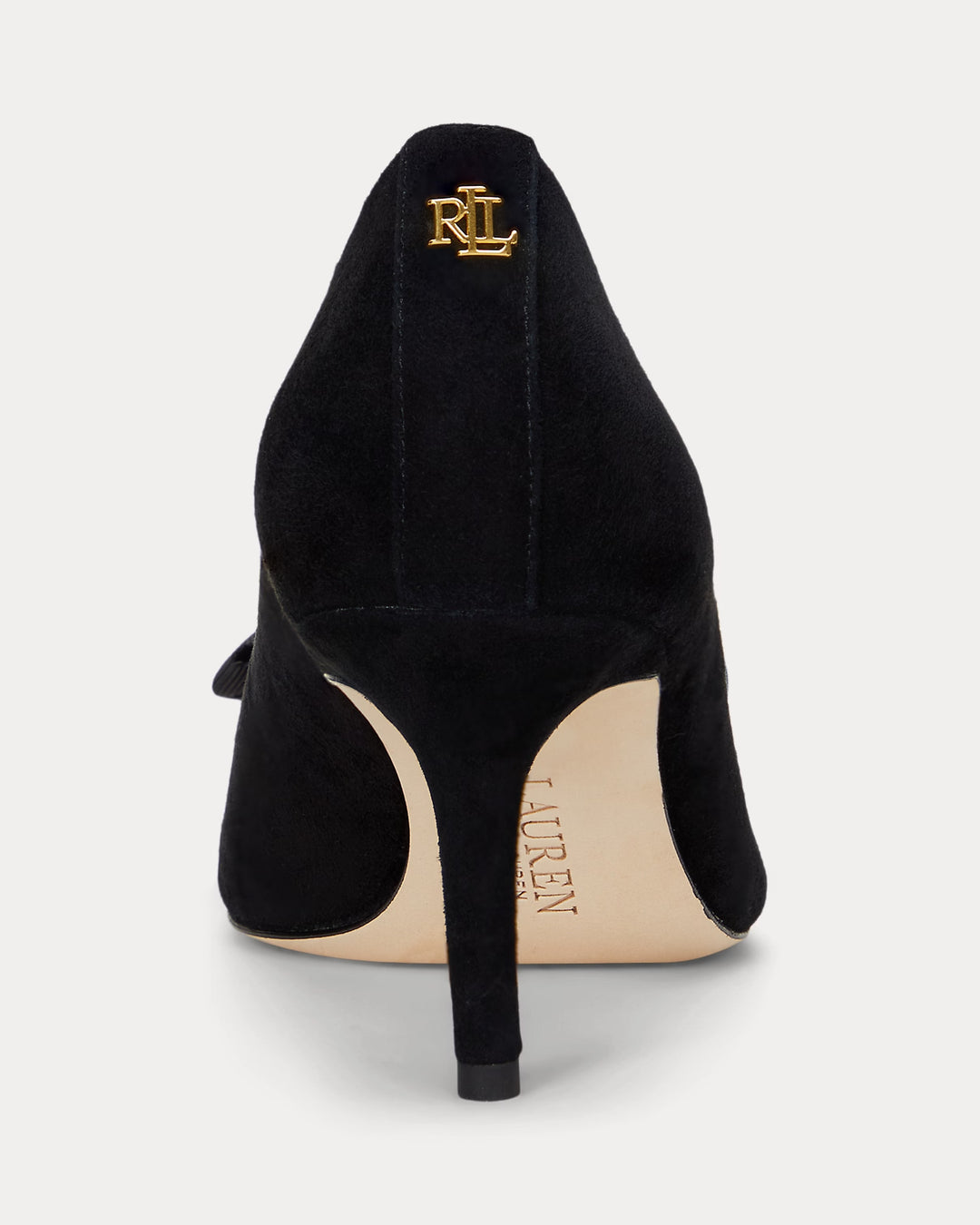 Ralph Lauren Lanette Bow-Trim Suede Pump