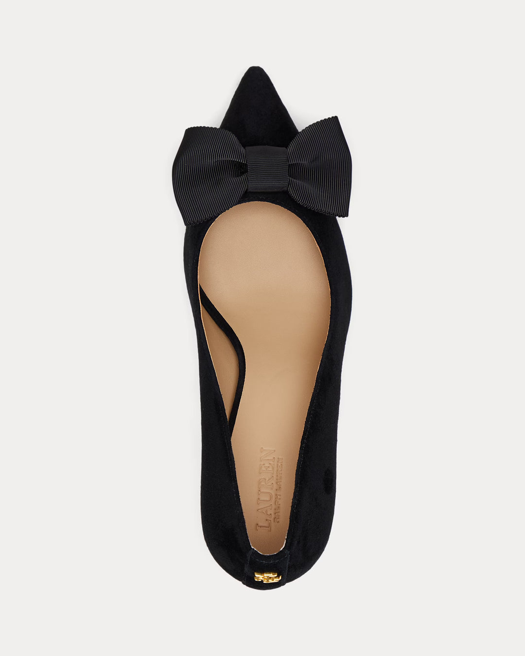 Ralph Lauren Lanette Bow-Trim Suede Pump
