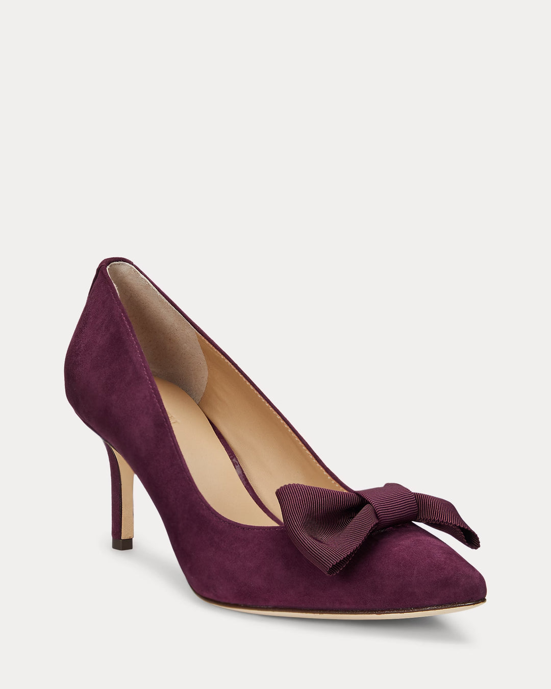 Ralph Lauren Lanette Bow-Trim Suede Pump